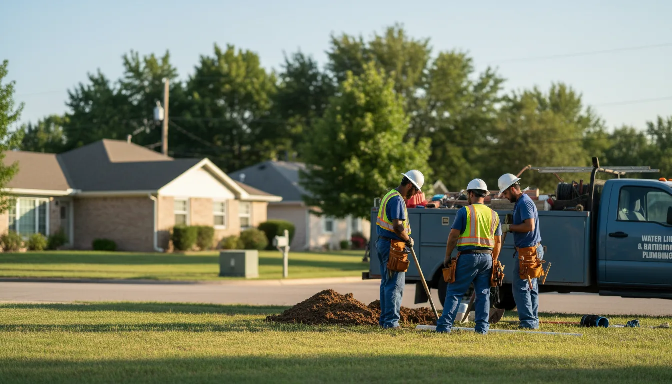 Residential water line and bathroom plumbing service in Denton, KY